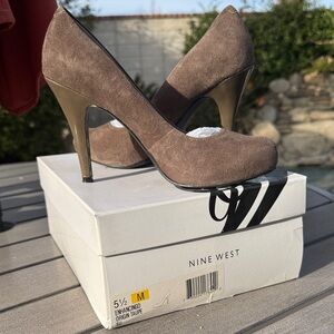 Nine West Brown Suede Heels